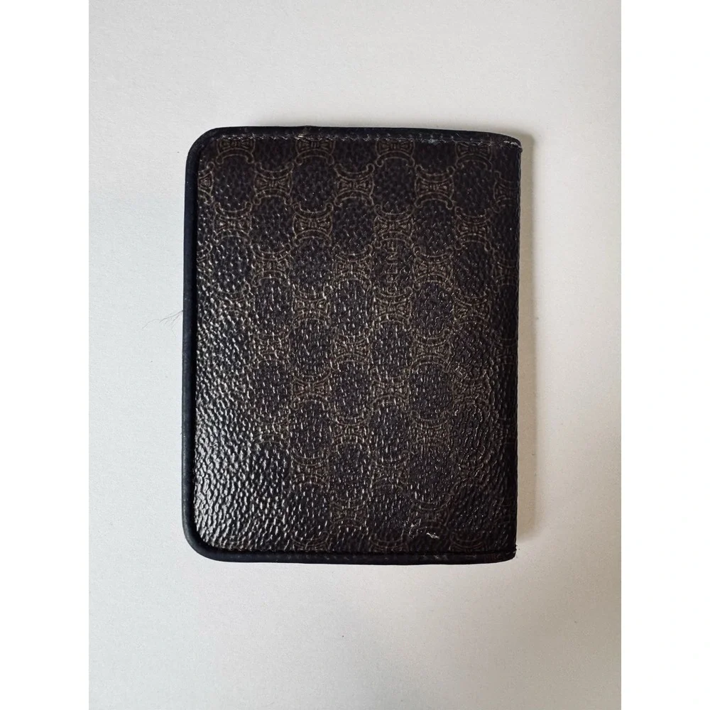 Celine Wallet Triomphe Monogram Leather ID & Card Holder Brown